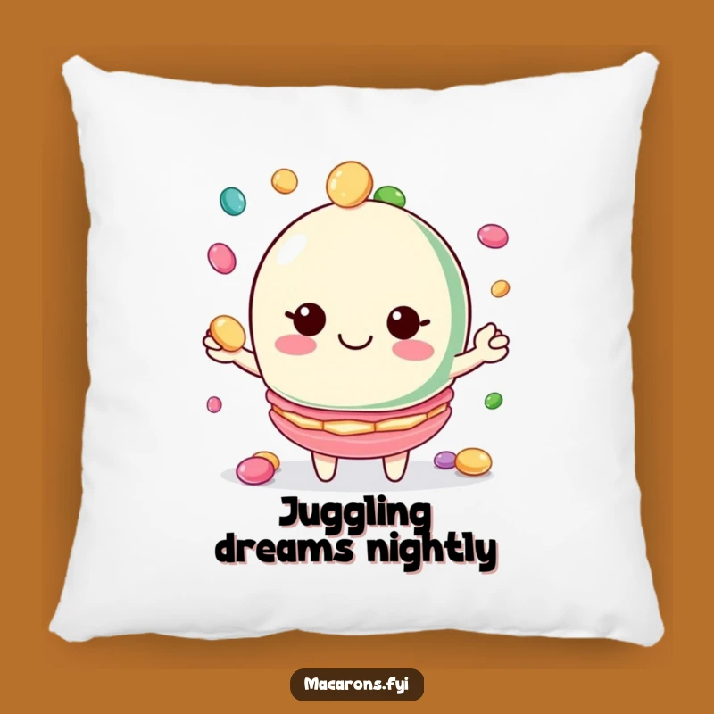 Funny Macaron Juggler Pillow: Cozy Candy Fun Decorative Cushion