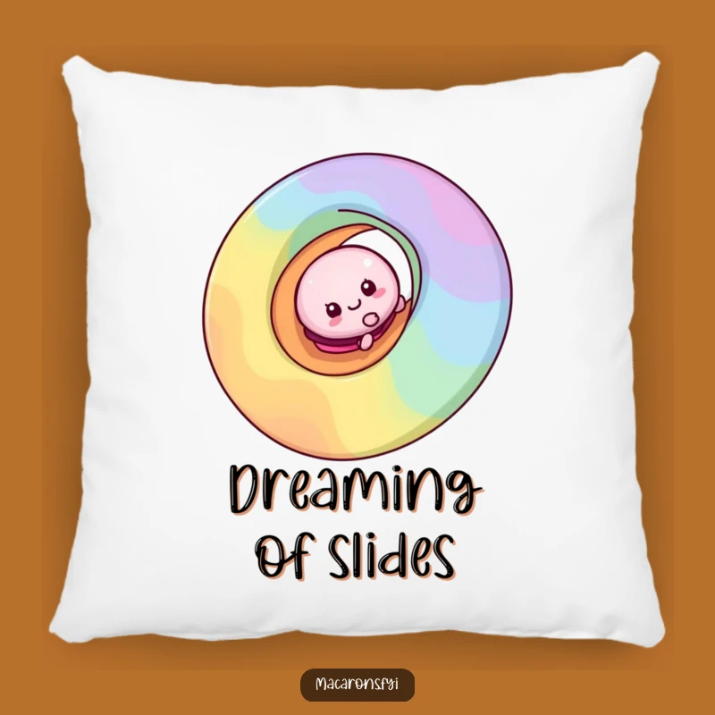 Funny Macaron Rainbow Slide Pillow: Cozy Comfort with a Smile