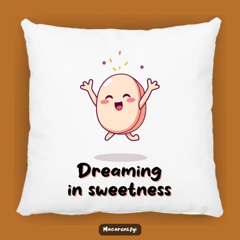 Funny Macaron Sprinkle Leap Pillow: Cuddle Up with Sweet Humor!