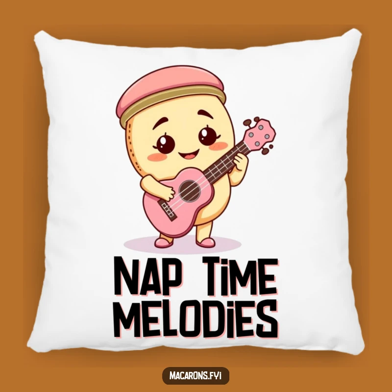 Funny Macaron Ukulele Pillow: Cuddle Up with Music and Smiles