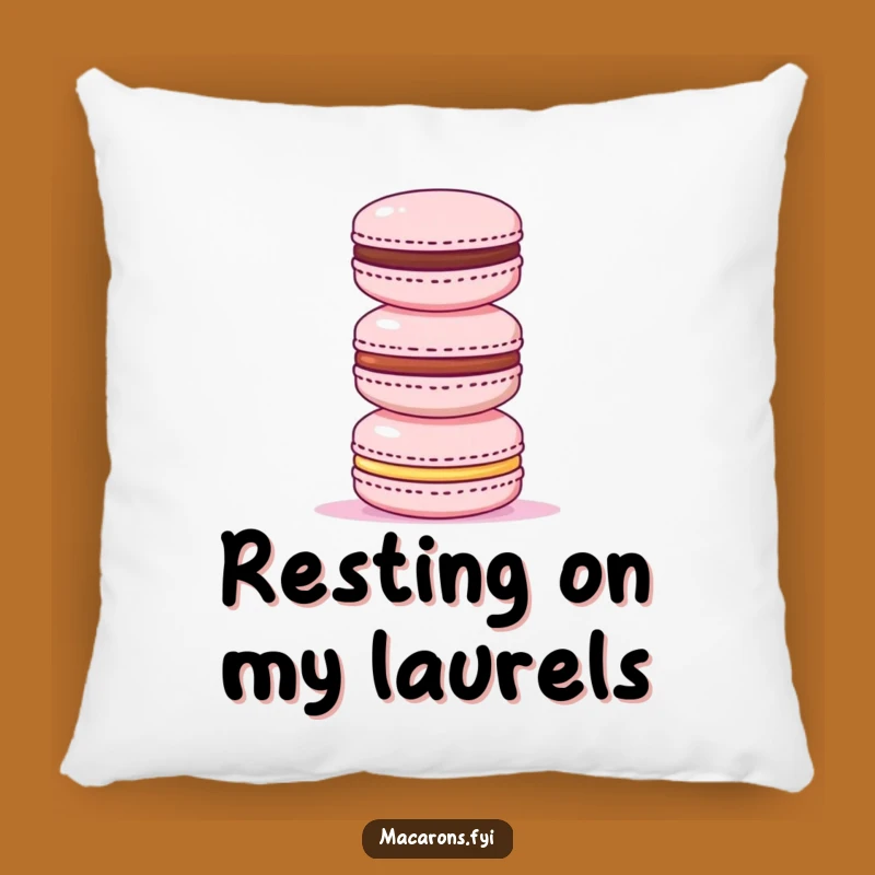 Funny Triumphant Macaron Tower Pillow - Cozy Achievement Accent Gift