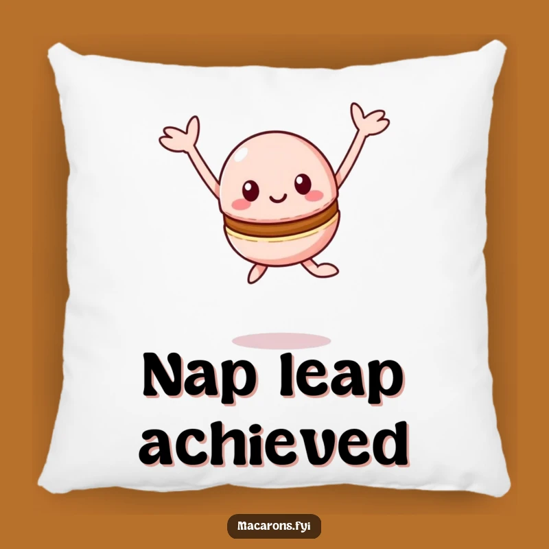 Funny Kawaii Macaron Leap Pillow: Cozy Joy, Perfect Huggable Gift