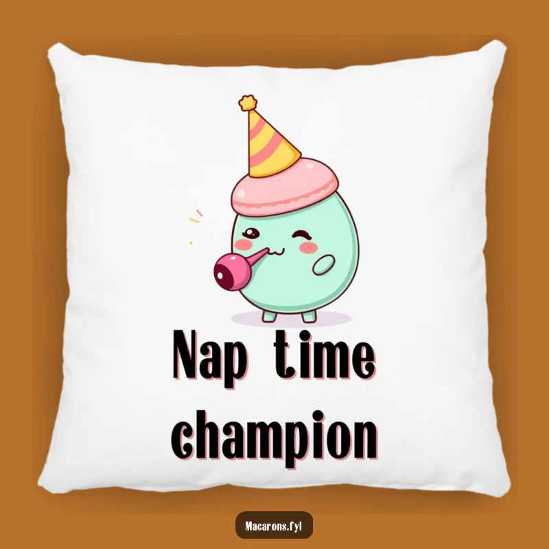 Funny Macaron Party Blower Pillow: Comedic Character Cushion for Fun