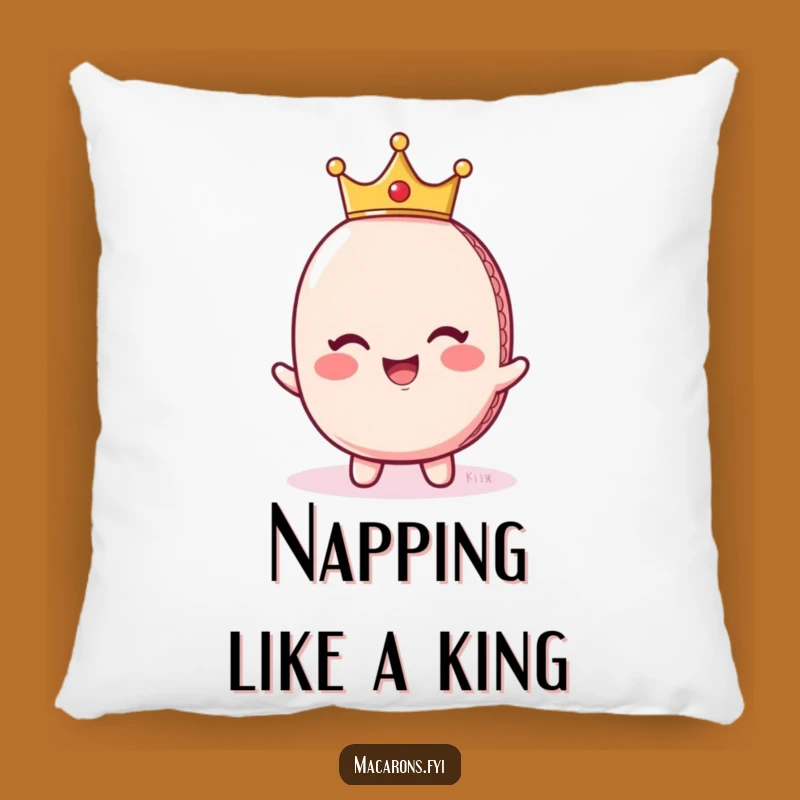 Funny Regal Macaron Crown Pillow - Cozy Royalty Comfort Gift!