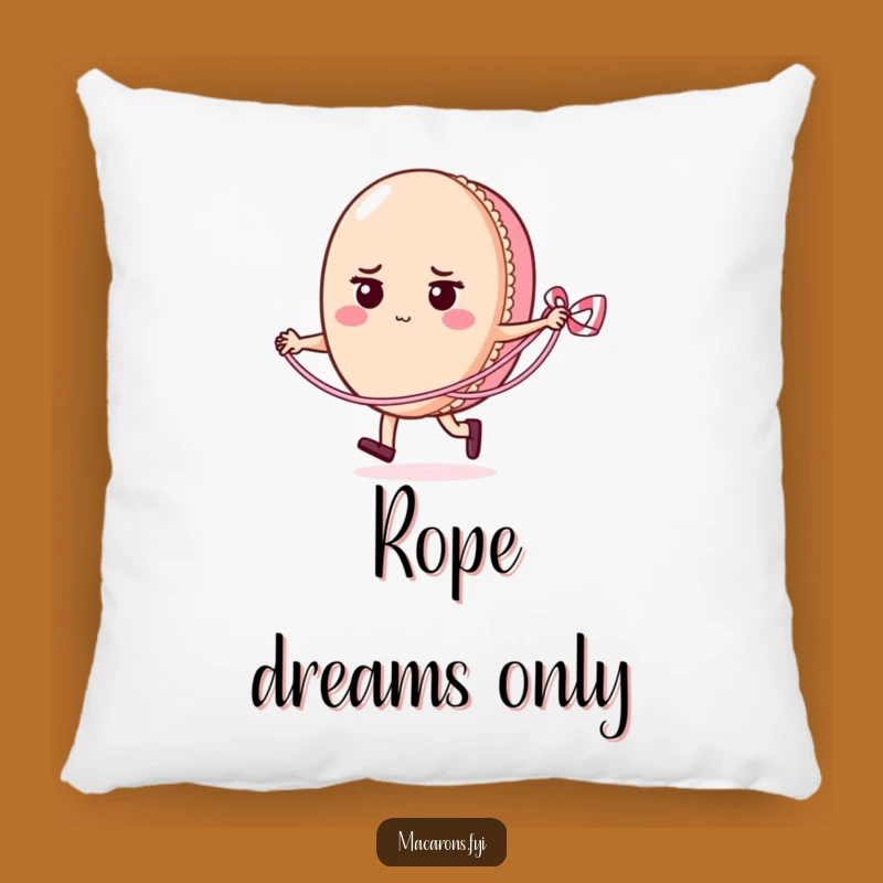 Funny Macaron Skipping Rope Pillow: Cozy Determined Pastry Cushion Gift