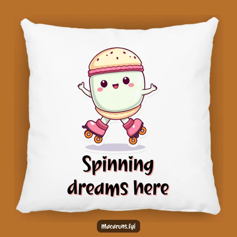 Funny Macaron Roller Skate Pillow - Cozy & Joyful Sweet Decor!