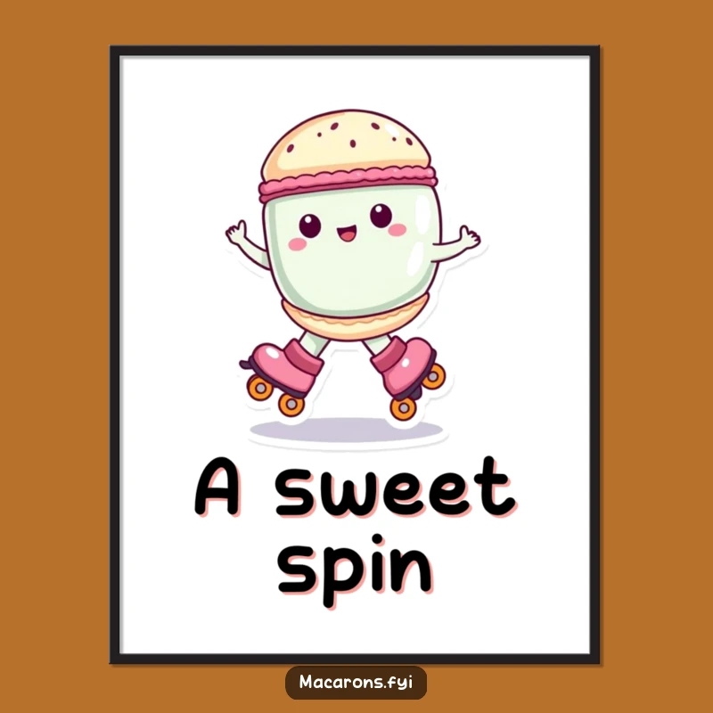 Funny Macaron Roller Skate Digital Art - Instant Joyful Sweet Download!