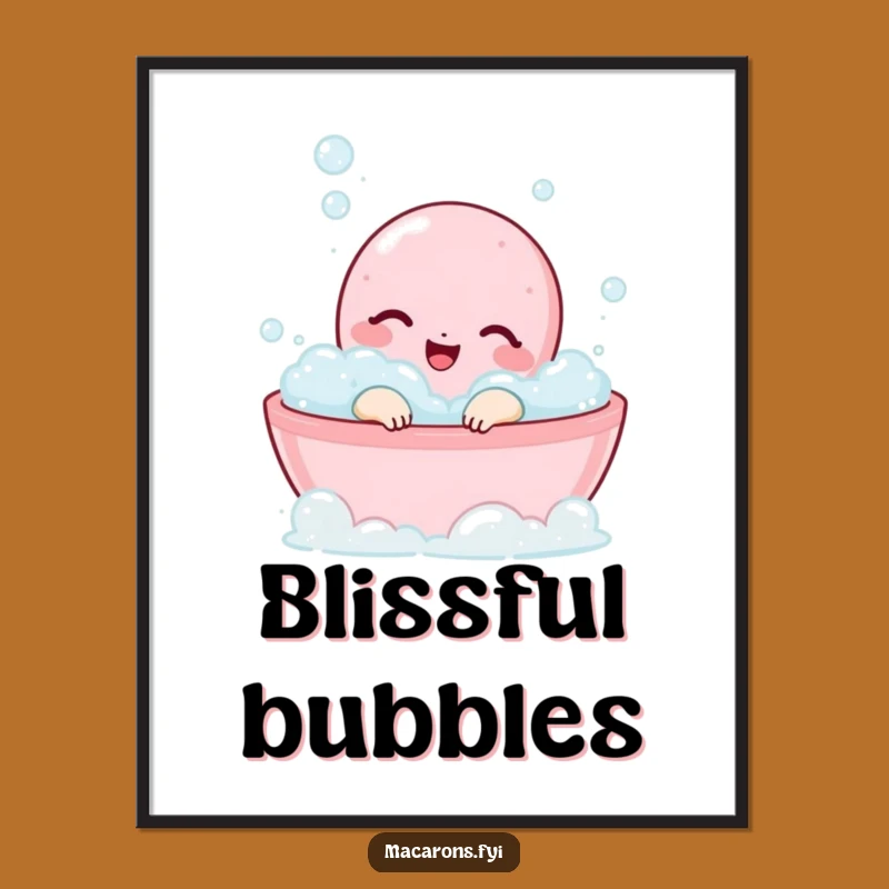 Funny Macaron Bubble Bath Digital Art - Instant Sweet Decor