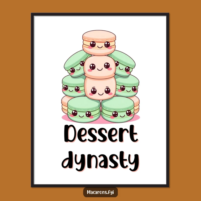 Funny Macaron Pyramid Digital Art - Precarious Sweet Stack Instant Download Gift