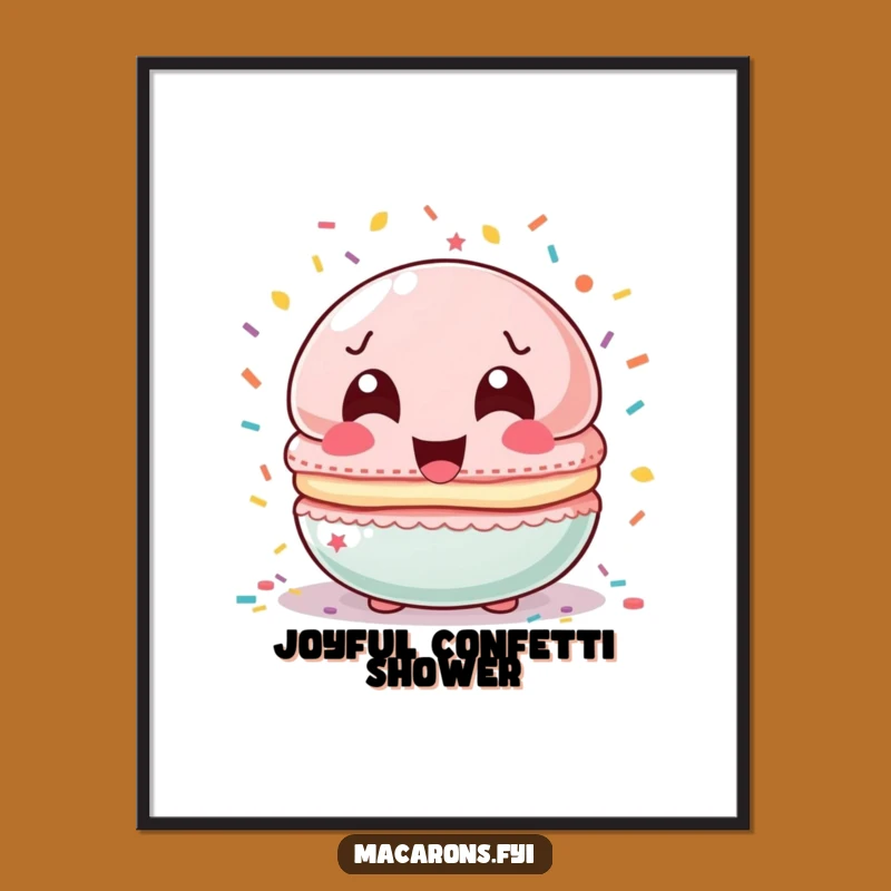Funny Confetti Macaron Digital Print: Instant Celebration for Your Walls