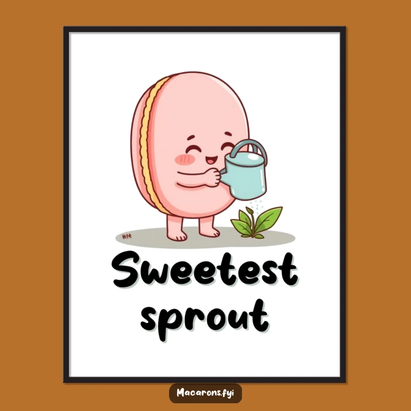 Funny Growing Macaron Art Print: Instant Nurturing, Downloadable Funny Gift