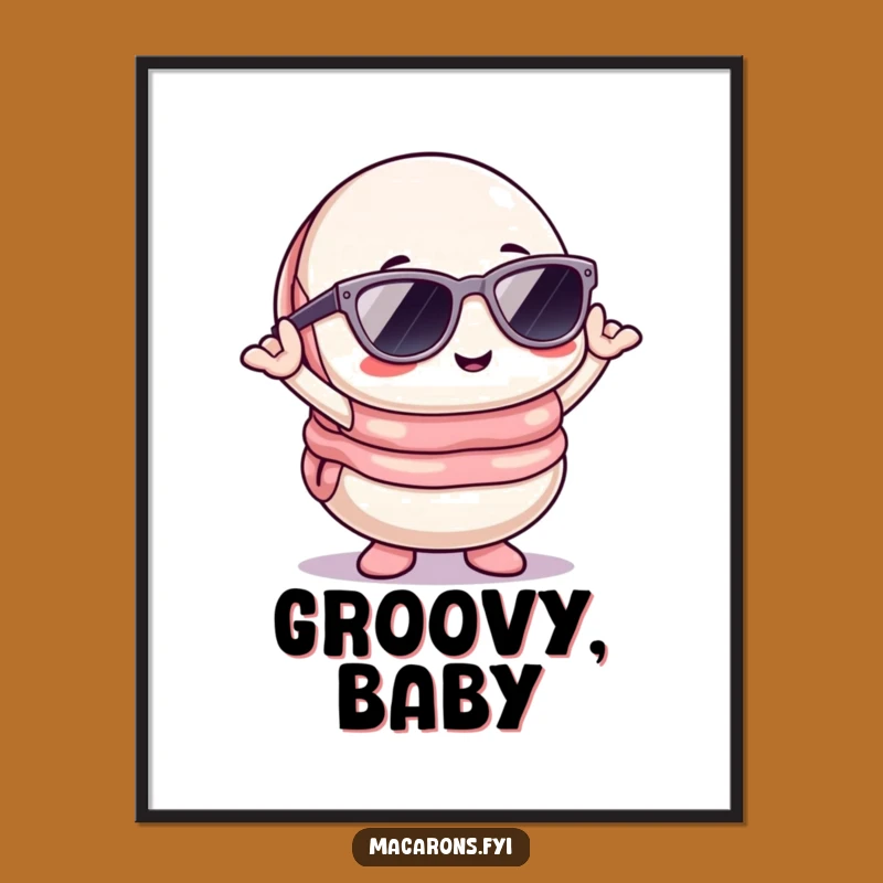 Funny Kawaii Macaron Sunglasses Digital Print: Cool Character Art Instant Gift