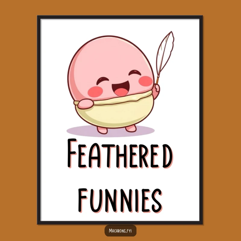 Funny Kawaii Macaron Tickle Digital Print: Laughing Character Art Instant Gift