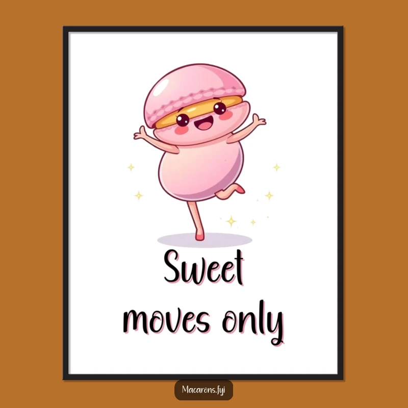 Funny Macaron Cartwheel Digital Art: Vibrant Sweetness for Your Walls, Perfect Funny Gift!