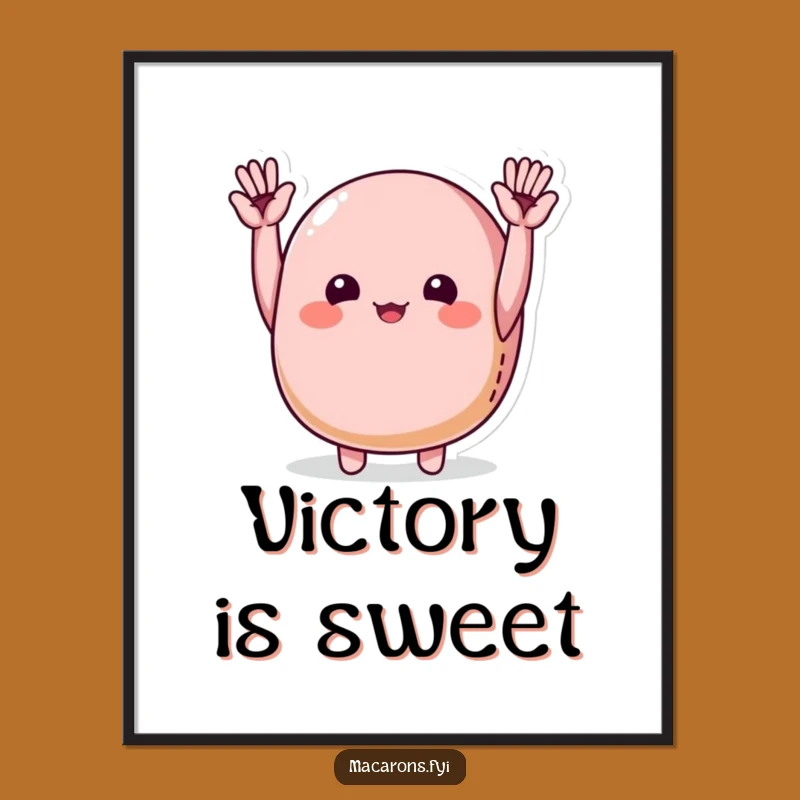 Funny Macaron Cheering Digital Art: Instant Joyful Macaron Download for Celebratory Decor