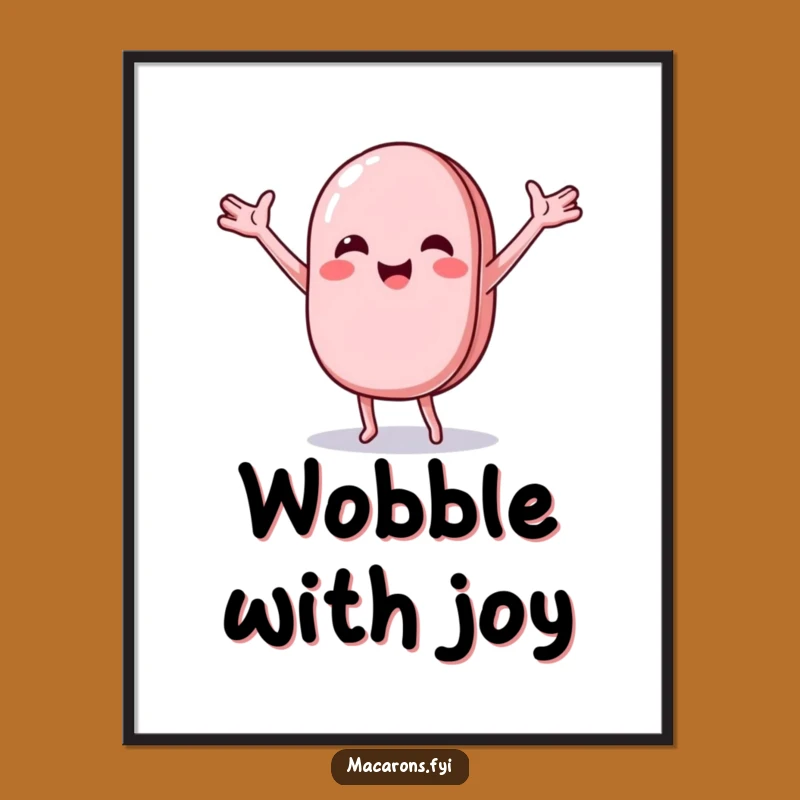 Funny Macaron Dance Digital Print: Joyful Character Art