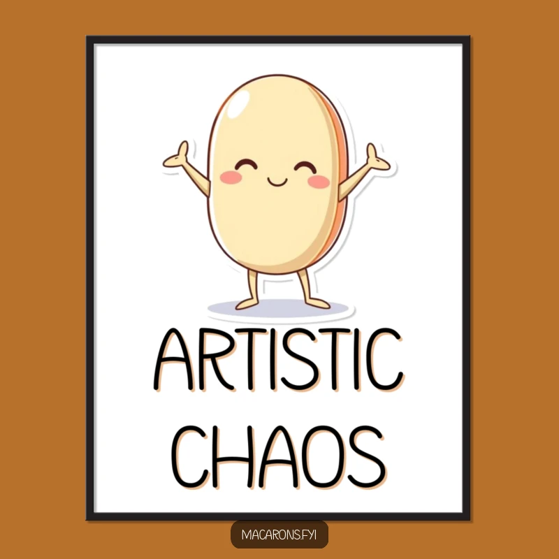 Funny Macaron Digital Art: Instant Joy with This Akimbo Character Print Gift