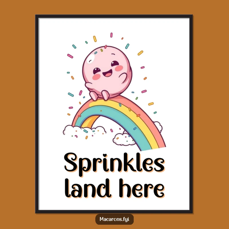 Funny Macaron Rainbow Slide Digital Art: Instant Magic for Walls!