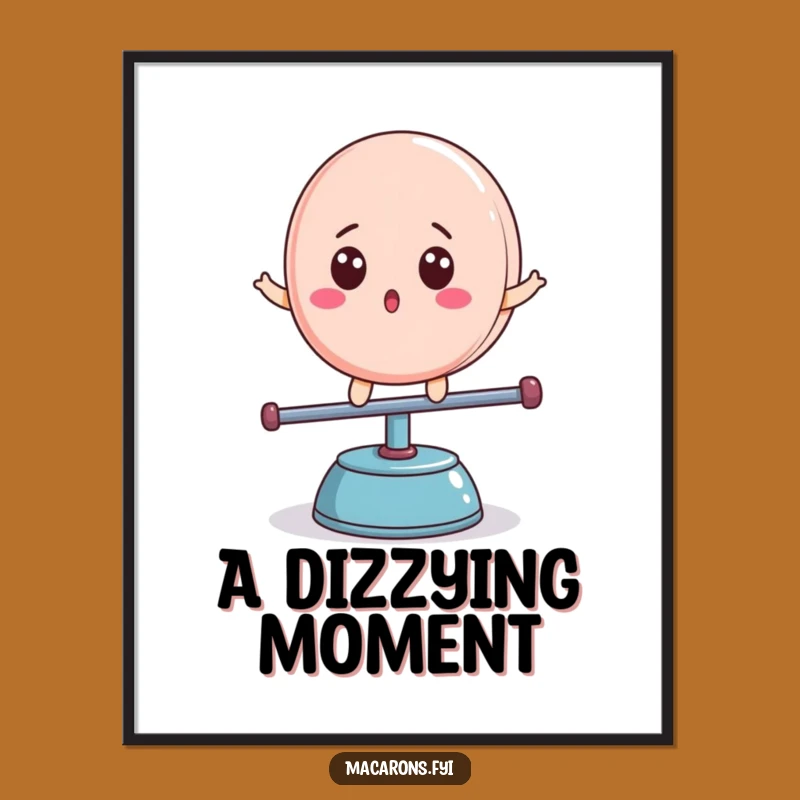 Funny Macaron Teeter-Totter Digital Art - Instant Surprised Sweet Download!