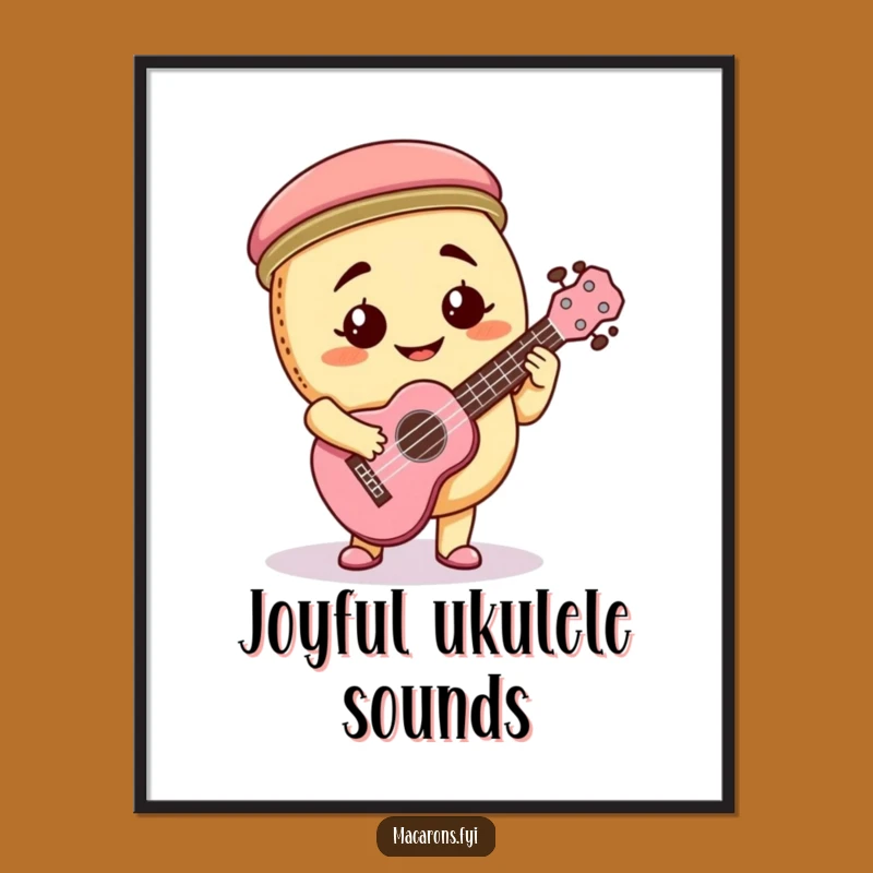 Funny Macaron Ukulele Digital Print: Instant Music and Laughter for Your Space