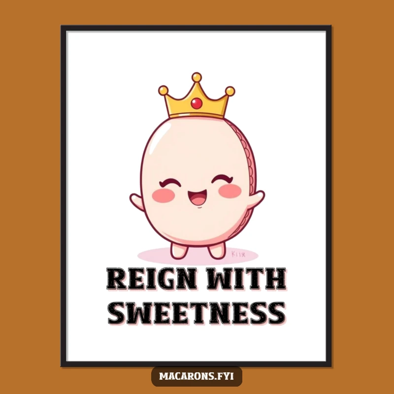 Funny Regal Macaron Crown Digital Art - Giggling Royalty Print Gift!
