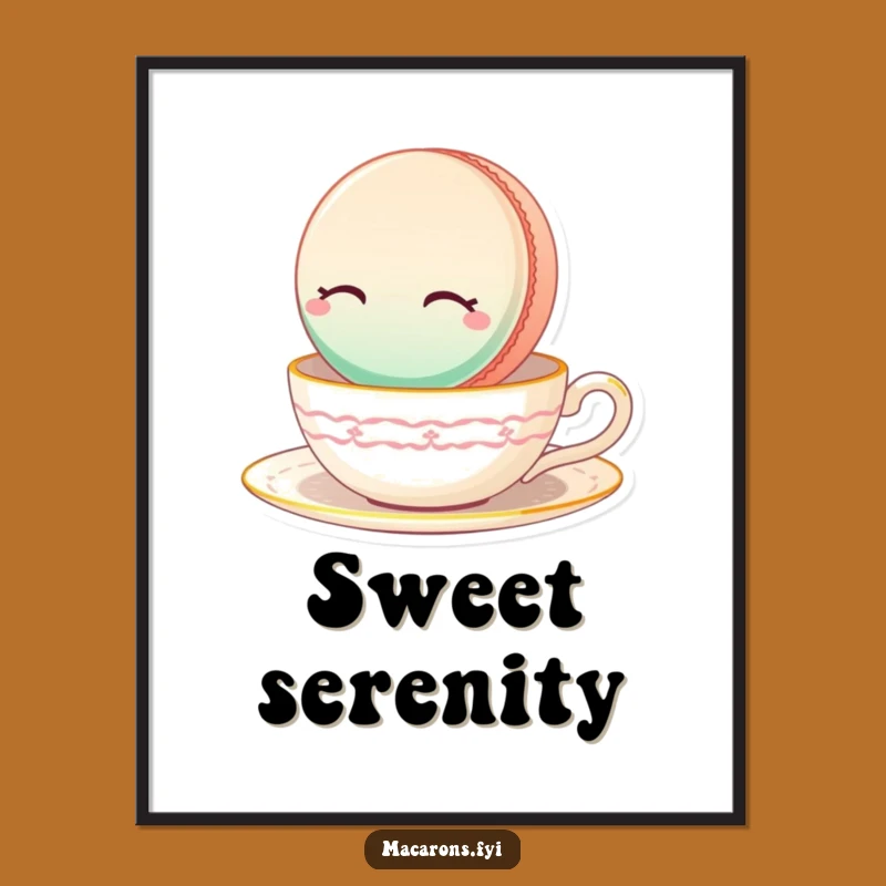 Funny Serene Macaron Art Print: Instant Calm, Downloadable Funny Gift