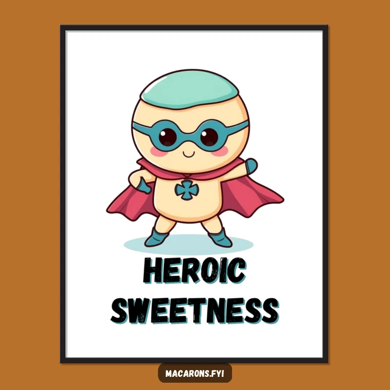 Funny Superhero Macaron Digital Art Epic Heroic Wall Decor