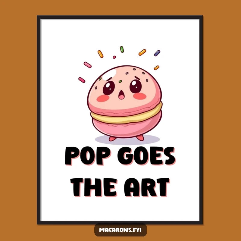Funny Surprised Macaron Digital Art a Sweet Surprise Graphic Print