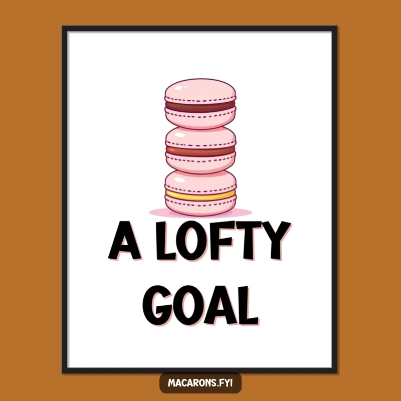 Funny Triumphant Macaron Tower Print - Instant Victory Decor Gift