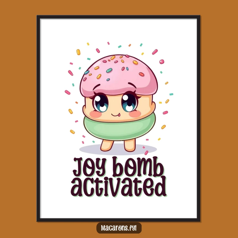 Printable Funny Macaron Confetti Art: Instant Sweet Joy for Your Walls