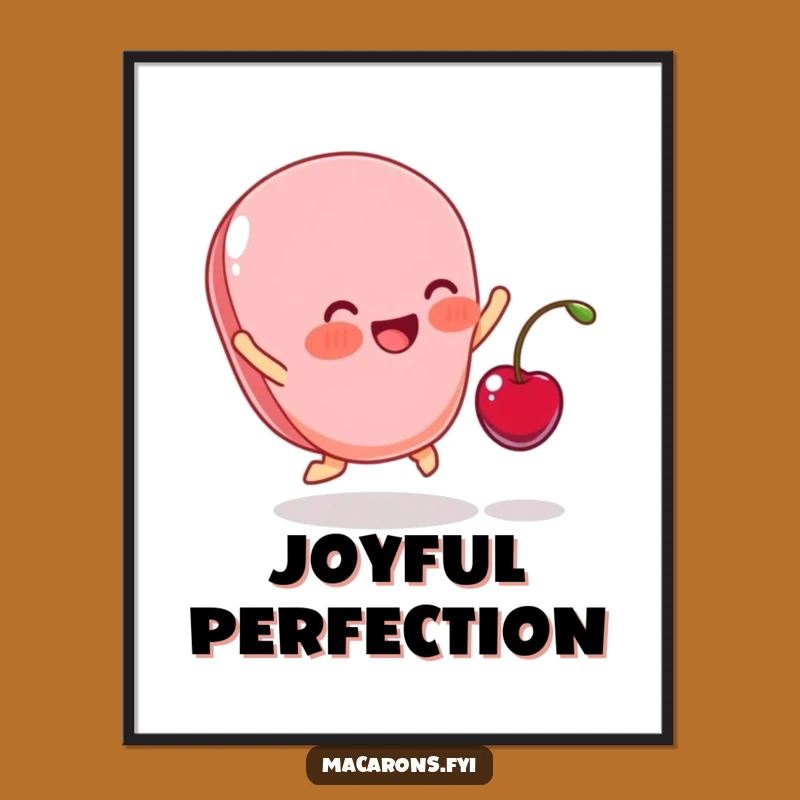 Funny Blushing Macaron Cherry Joy Print - Instant Sweetness Decor Gift