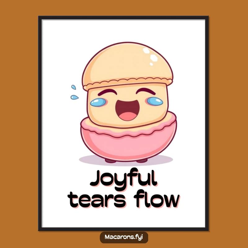Funny Macaron Laughing Digital Print: Joyful Character Art