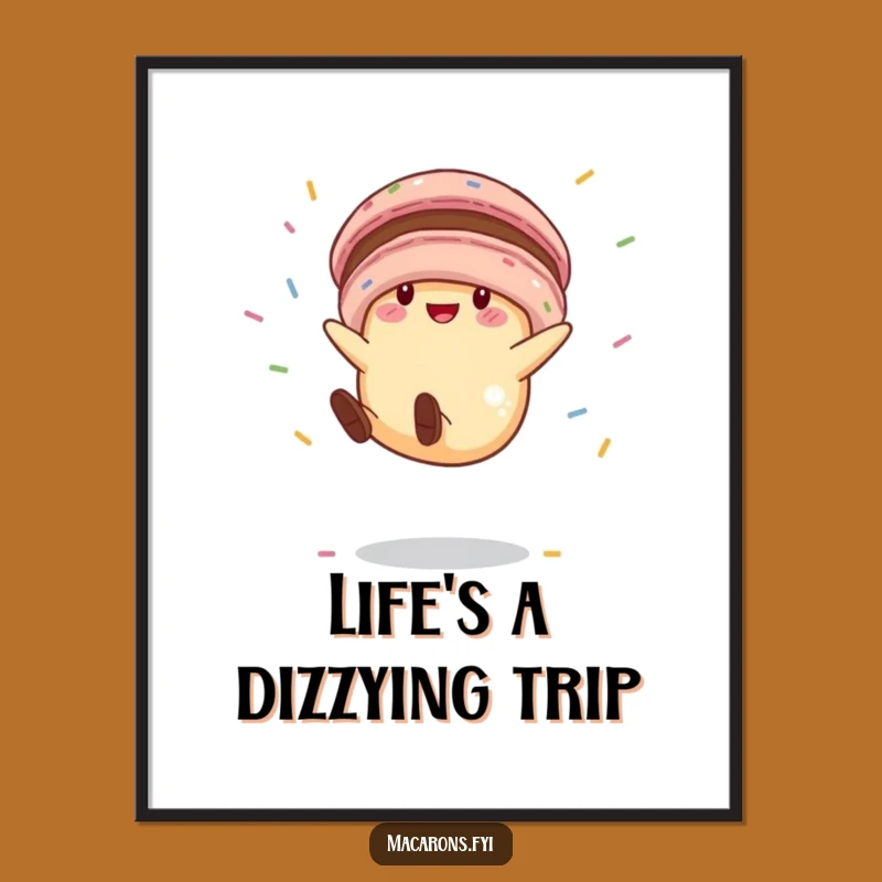 Funny Macaron Cartwheel Digital Art: Instant Hilarious Decor for Dessert Lovers