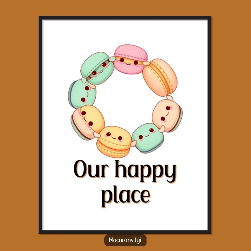 Funny Macaron Circle Digital Art: Instant Joy with Spinning Sweet Delights
