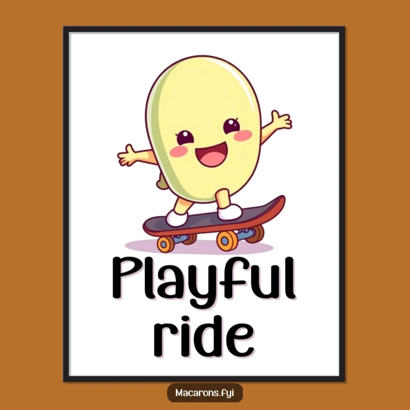 Funny Skater Macaron Digital Art - Instant Rad Decor Downloadable Gift