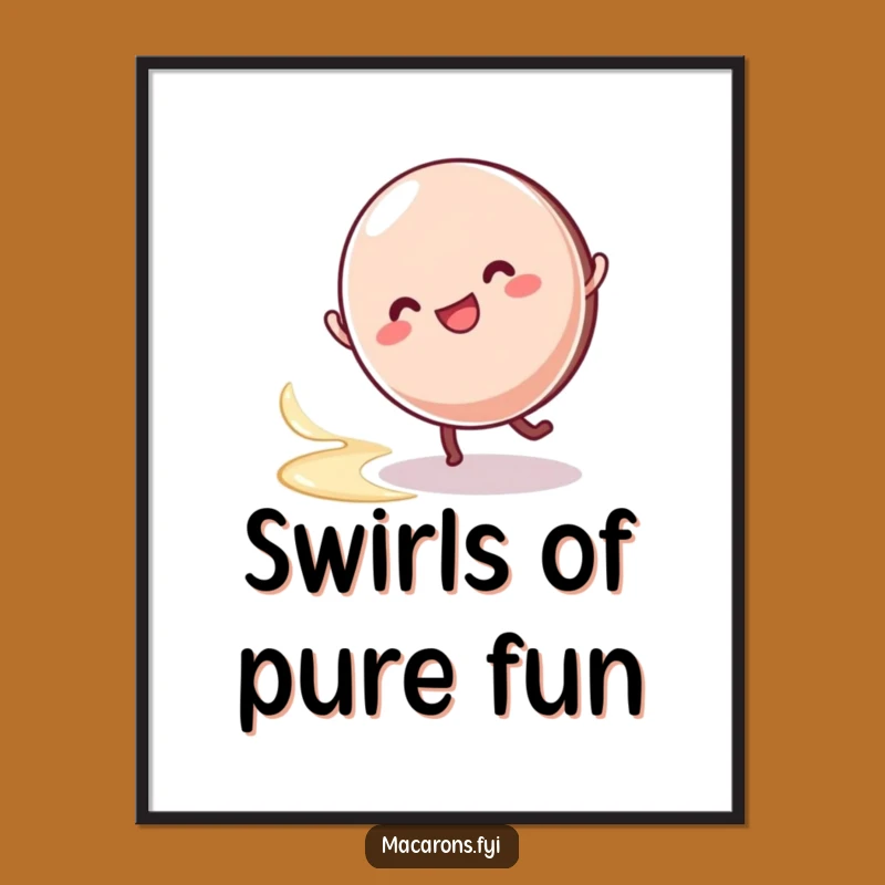 Printable Funny Macaron Cartwheel Art: Instant Playful Energy with Creamy Swirls