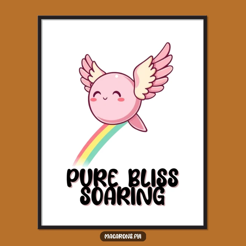 Funny Winged Macaron Digital Art: Instant Magical Decor!