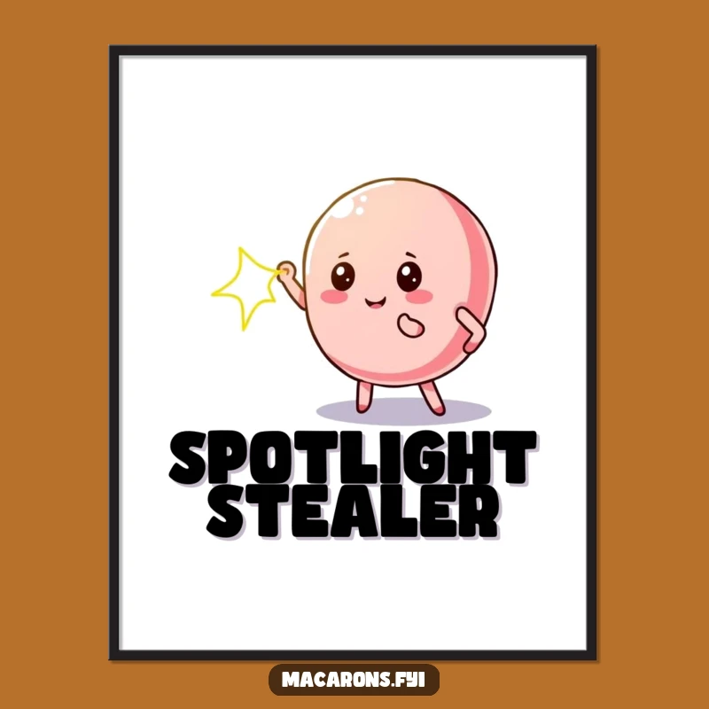 Funny Macaron Star Digital Art: Dramatic Spotlight Humorous Decor