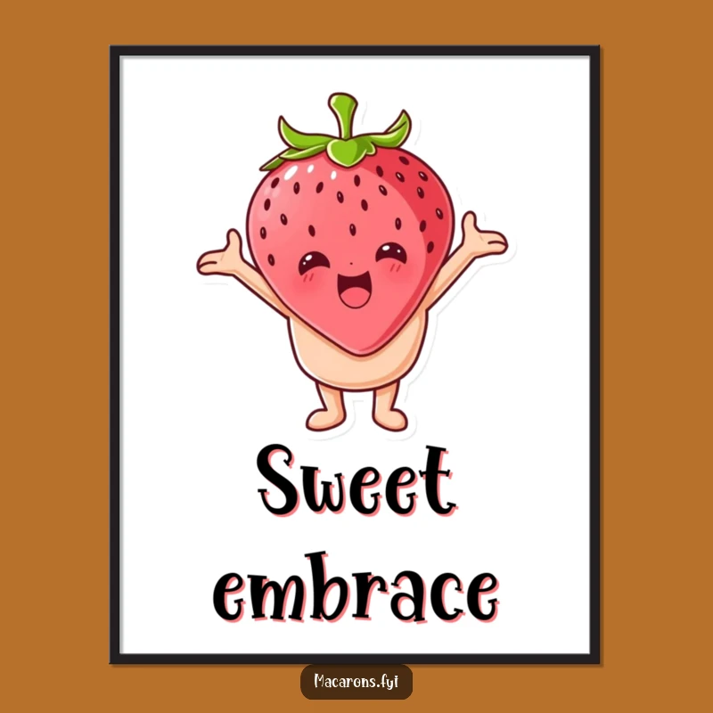 Funny Hugging Macaron Digital Art - Instant Sweetness for Your Walls!