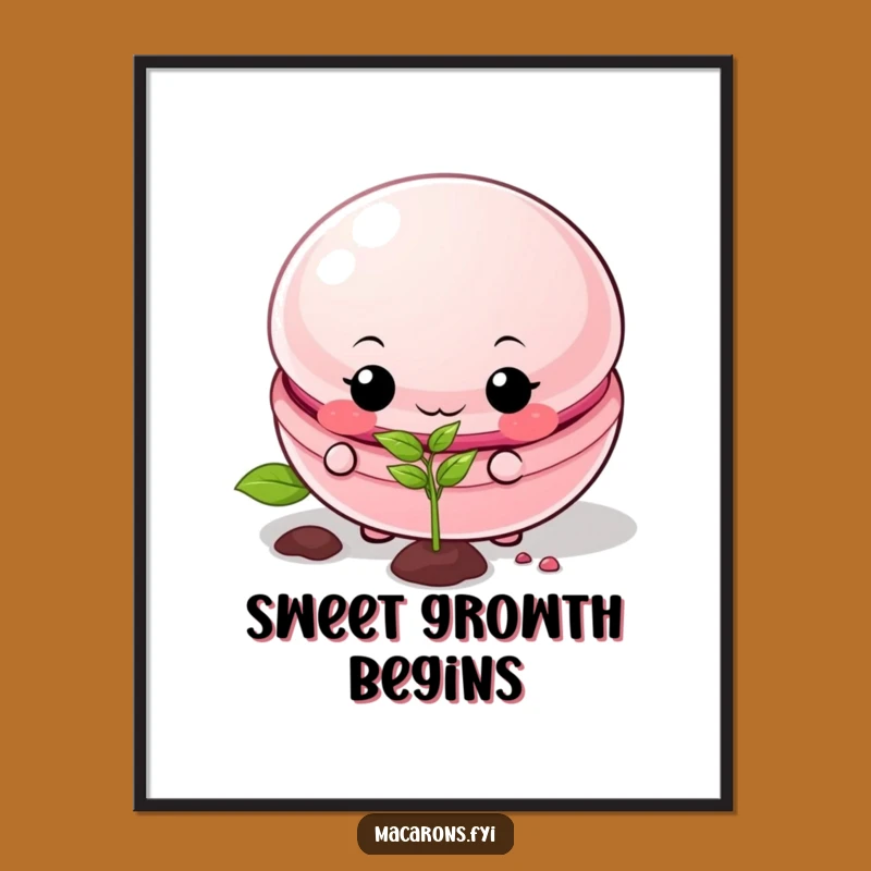 Funny Macaron Gardener Digital Art: Mischievous Planting Humorous Decor