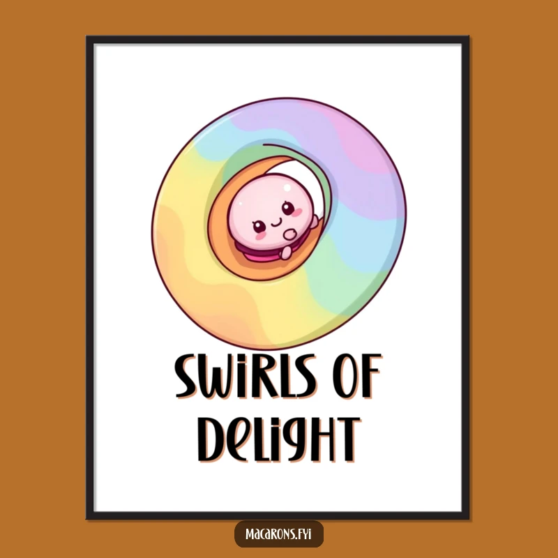 Funny Macaron Rainbow Slide Digital Art: Instant Joyful Decor