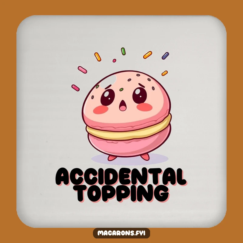 Funny Surprised Macaron Coaster a Sweet Protectant for Funny Tables