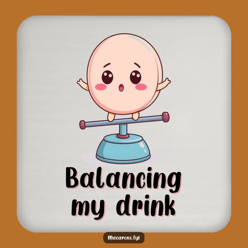 Funny Macaron Teeter-Totter Coaster Set - Protect Surfaces with Sweet Balance!