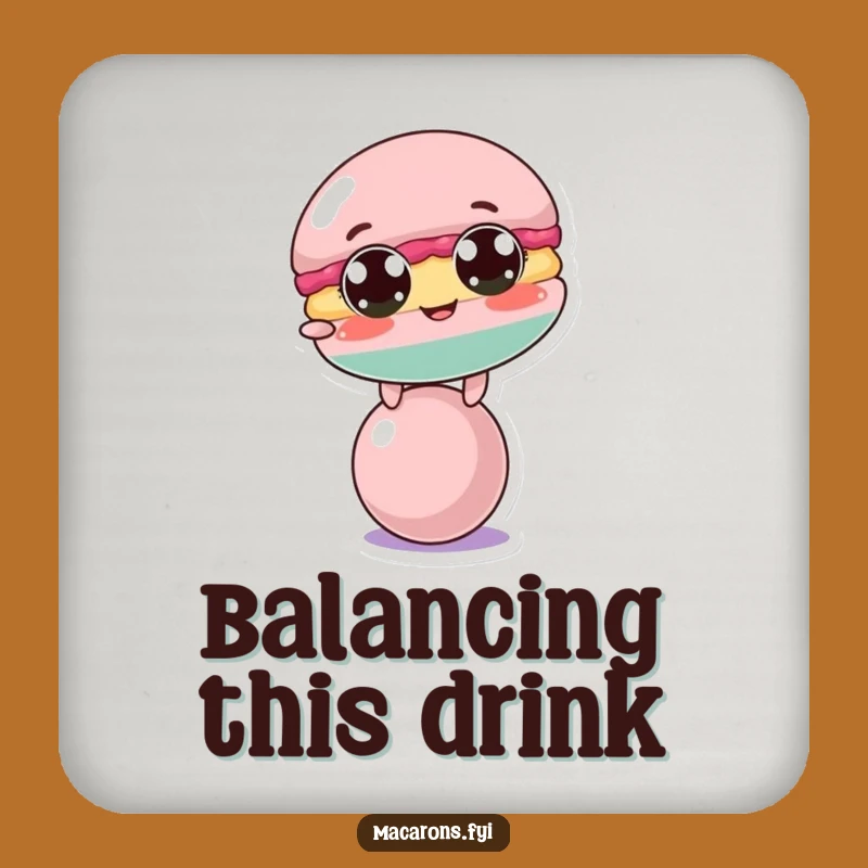 Funny Macaron Balance Drink Coaster: Protect Surfaces with Comedic Charm