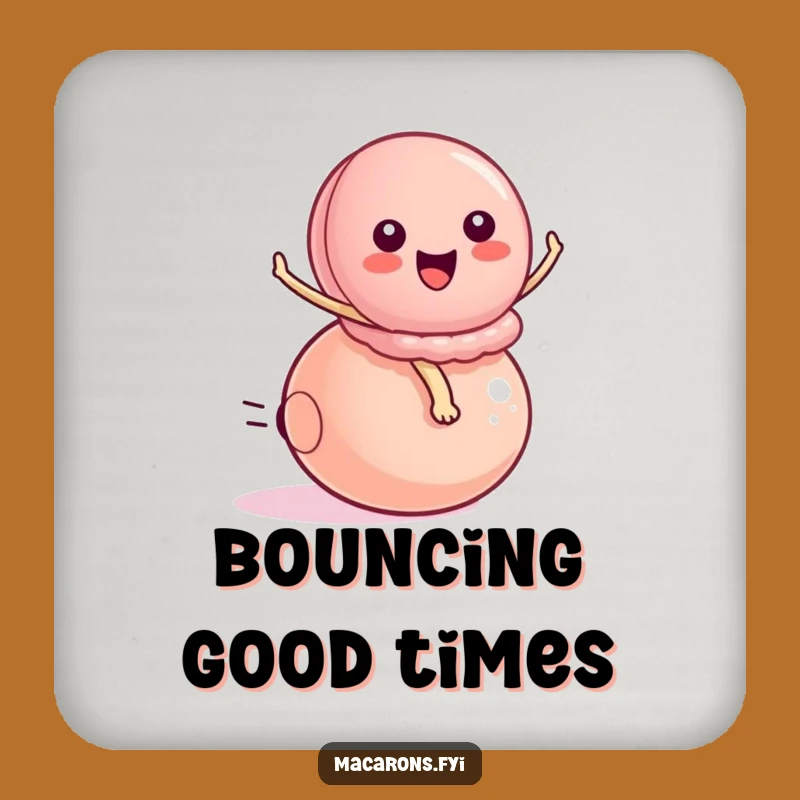 Funny Peppy Macaron Ball Rider Drink Coaster - Bounce Protection Gift!