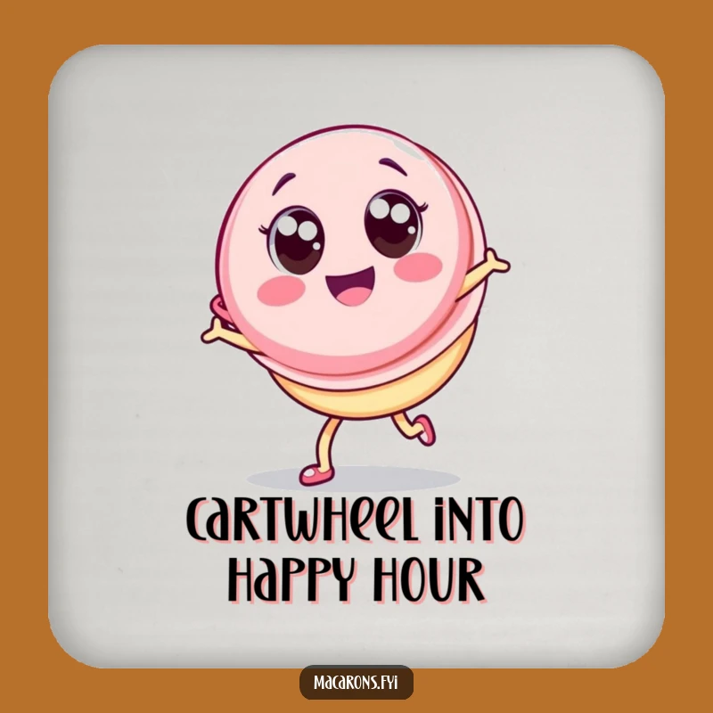 Funny Kawaii Macaron Cartwheel Coaster: Protect Surfaces with Joy, Perfect Gift