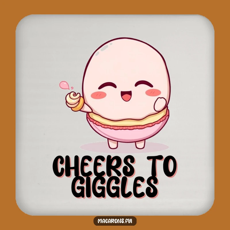 Funny Macaron Tickle Coaster Set - Protect Surfaces with Giggling Charm!