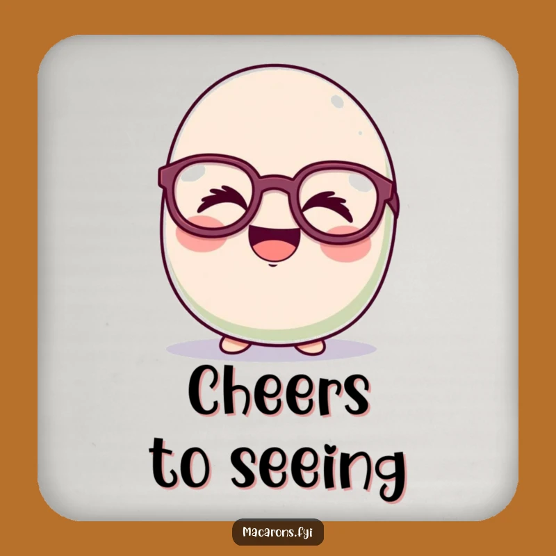 Funny Giggling Macaron Coaster: Surfaces Protected with Smiles