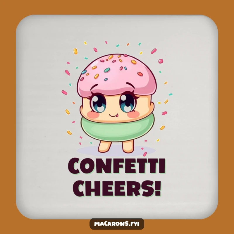 Funny Macaron Confetti Coasters: Protect Surfaces with Sweet, Cheerful Style