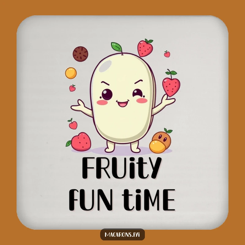 Funny Juggling Macaron Fruit Coaster: Protect Surfaces with Play!